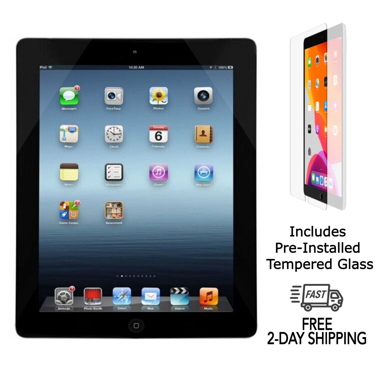 Apple iPad 4 (WiFi + Cellular CDMA) 64GB Black with Tempered