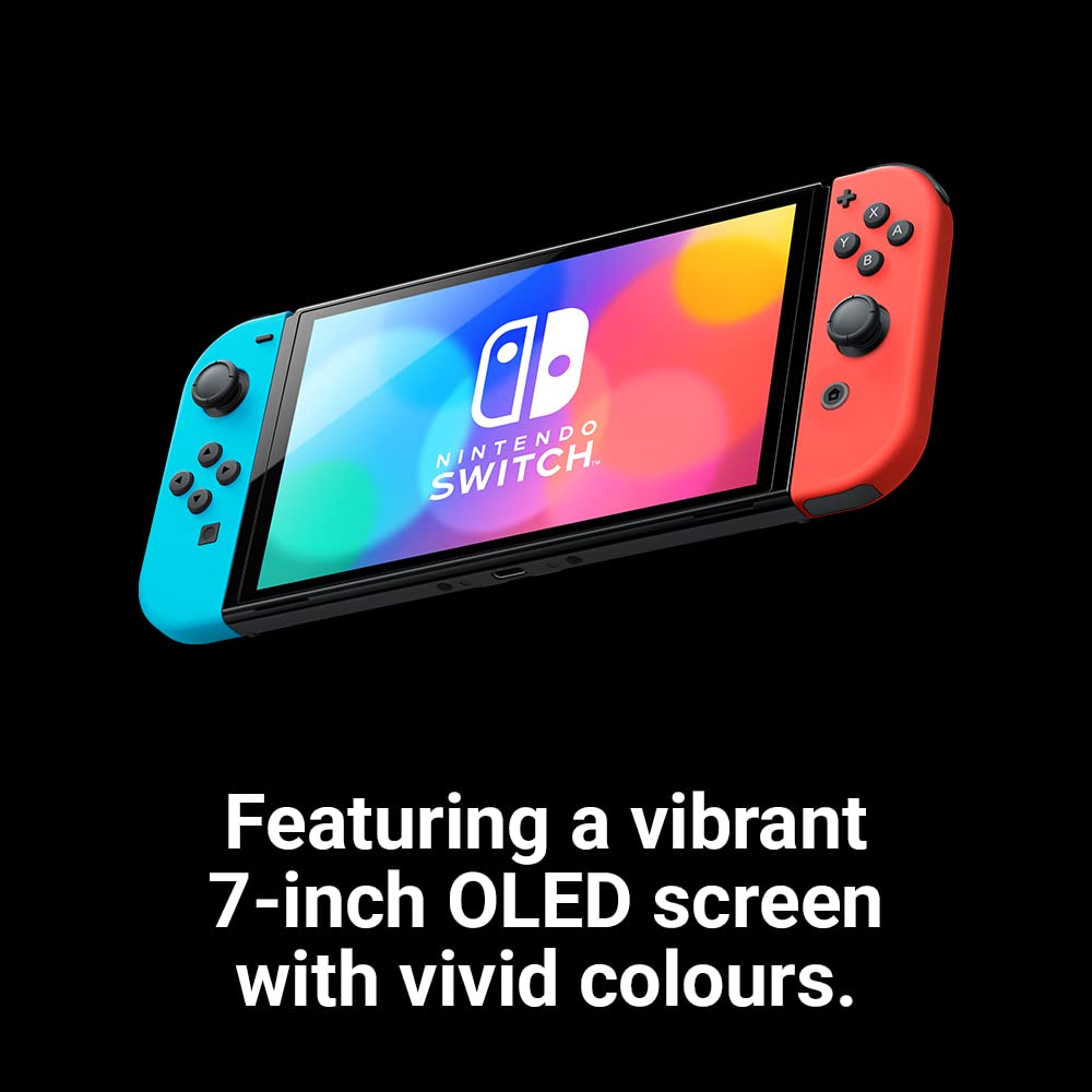 Nintendo Switch OLED - HEG-001 - 64GB - Red & Blue Joy Con (Good